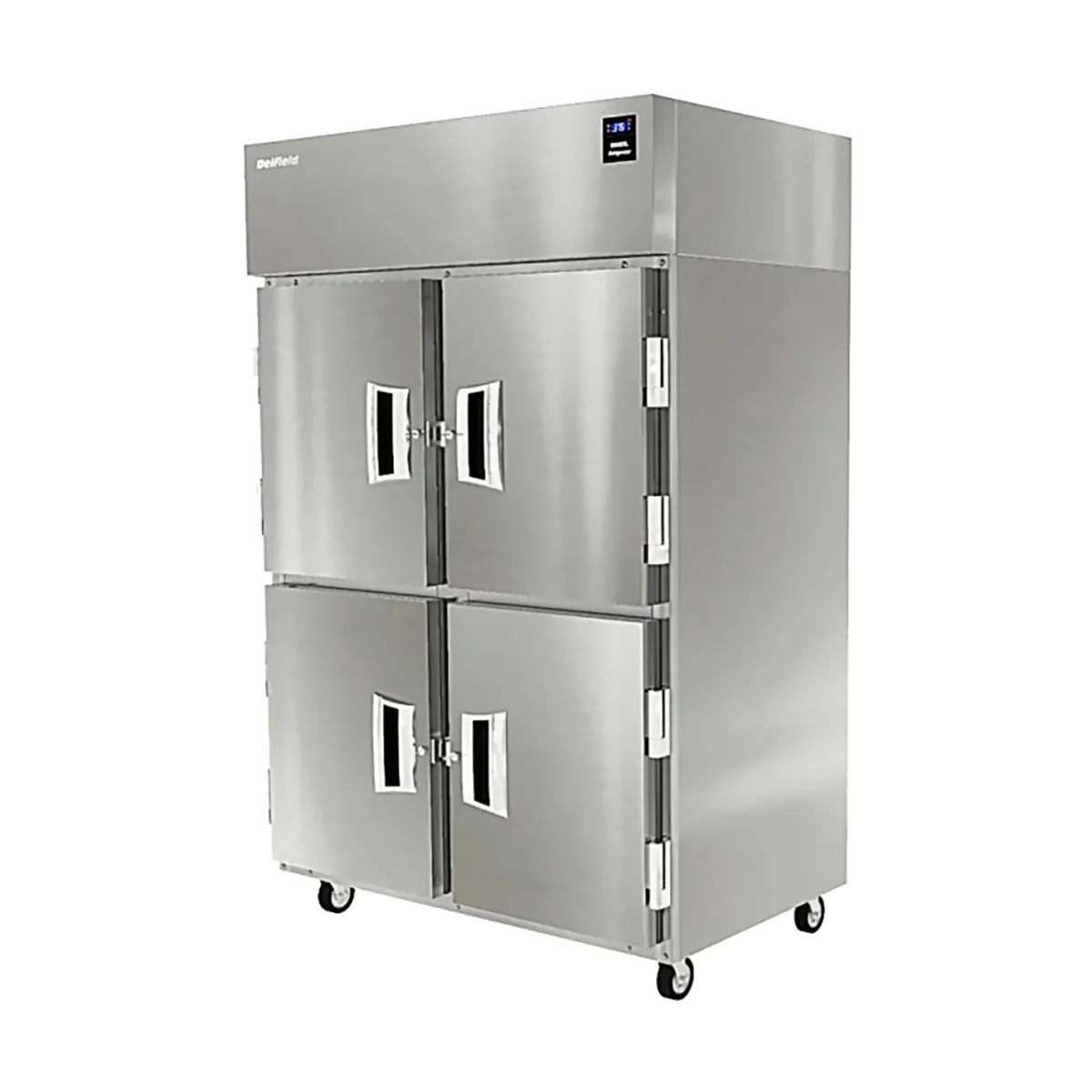 Delfield 6051XL-SH Two Section Reach-In Refrigerator w/ 4 Solid Half Doors, Top Mounted, 43.5 cu. ft.