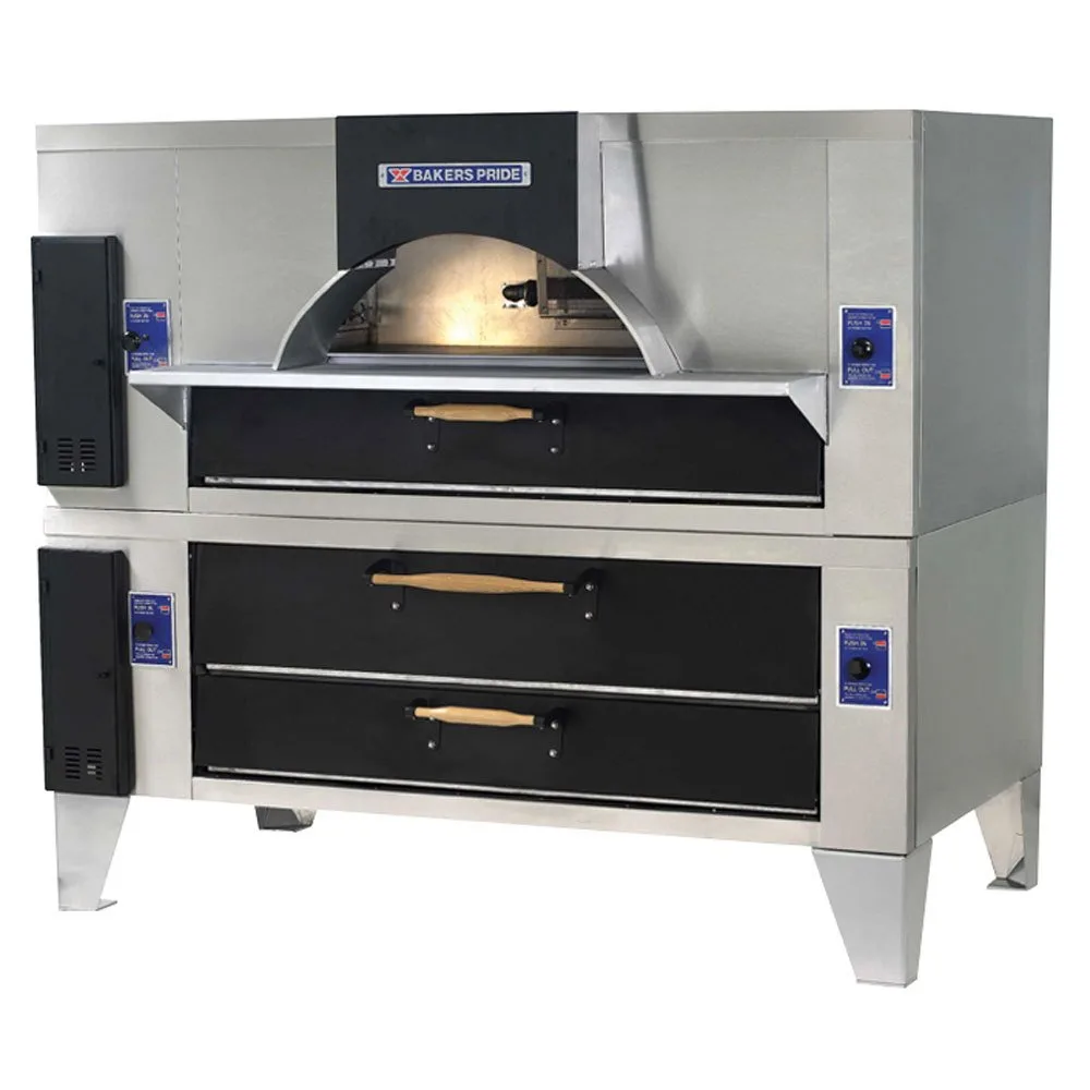 Bakers Pride FC-816/Y-800BL 84" Gas Pizza Deck Oven, Double Deck