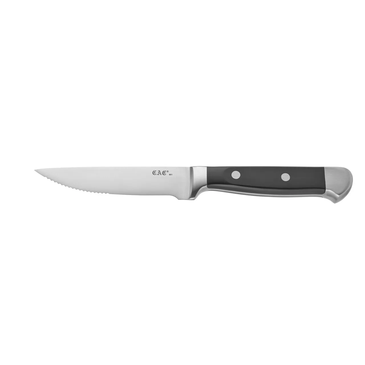 CAC China SKP3-04PF Steak Knife, 10 1/4" L, Pointed Tip, Forged Stainless Steel Handle - 1 Dozen
