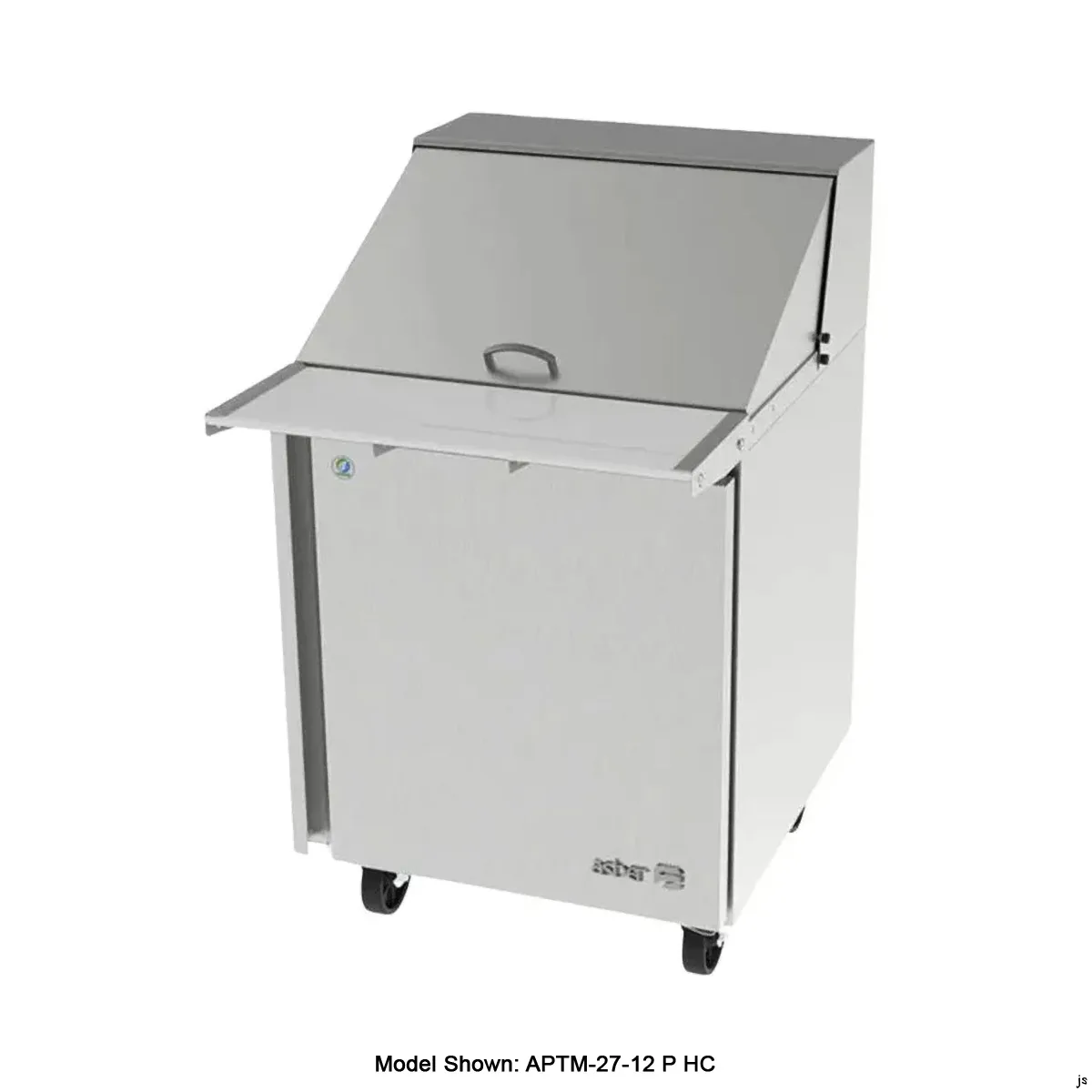 Asber APTM 27 12 P 27" 1-Door Mega Top Sandwich and Salad Prep Table, 12 Pans, Stainless Steel