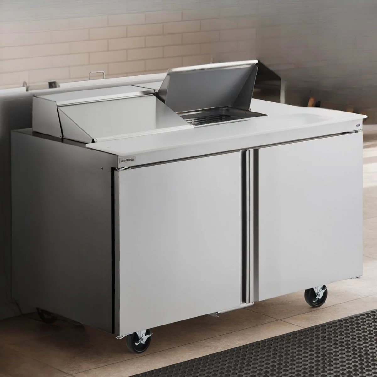 Delfield 4460NP-12 60" 2-Door Sandwich and Salad Prep Table, 12 Pans, 20.20 cu. ft.