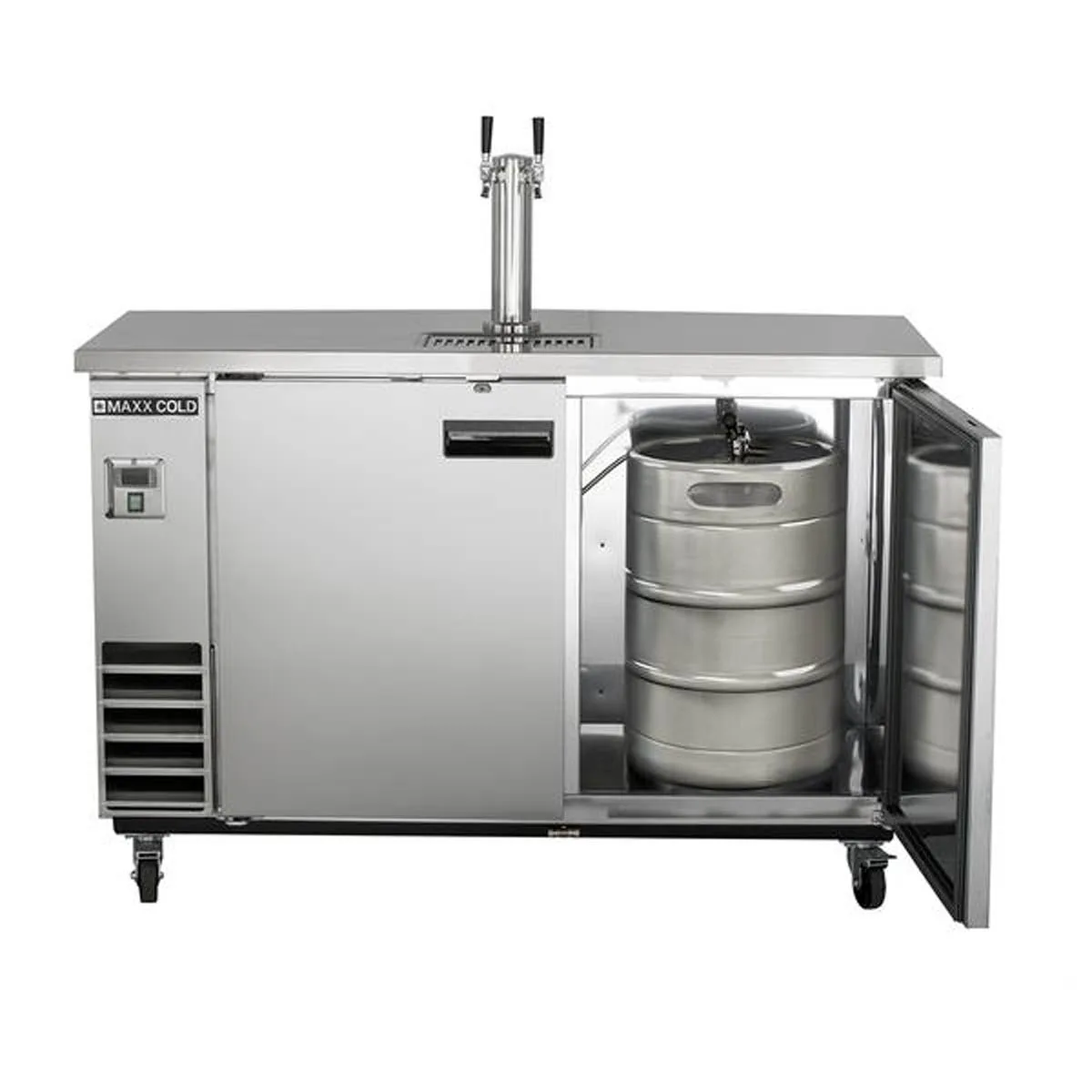 Maxx Cold MXBD60-1SHC 61" Draft Beer Cooler w/ 2 Kegs, 14.2 cu. ft., 1 Dual-Tap Tower