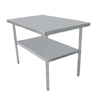Serv-Ware T1836CWP-4-V 36" Open Base Work Table with Undershelf - Without Backsplash / 18 Gauge Top