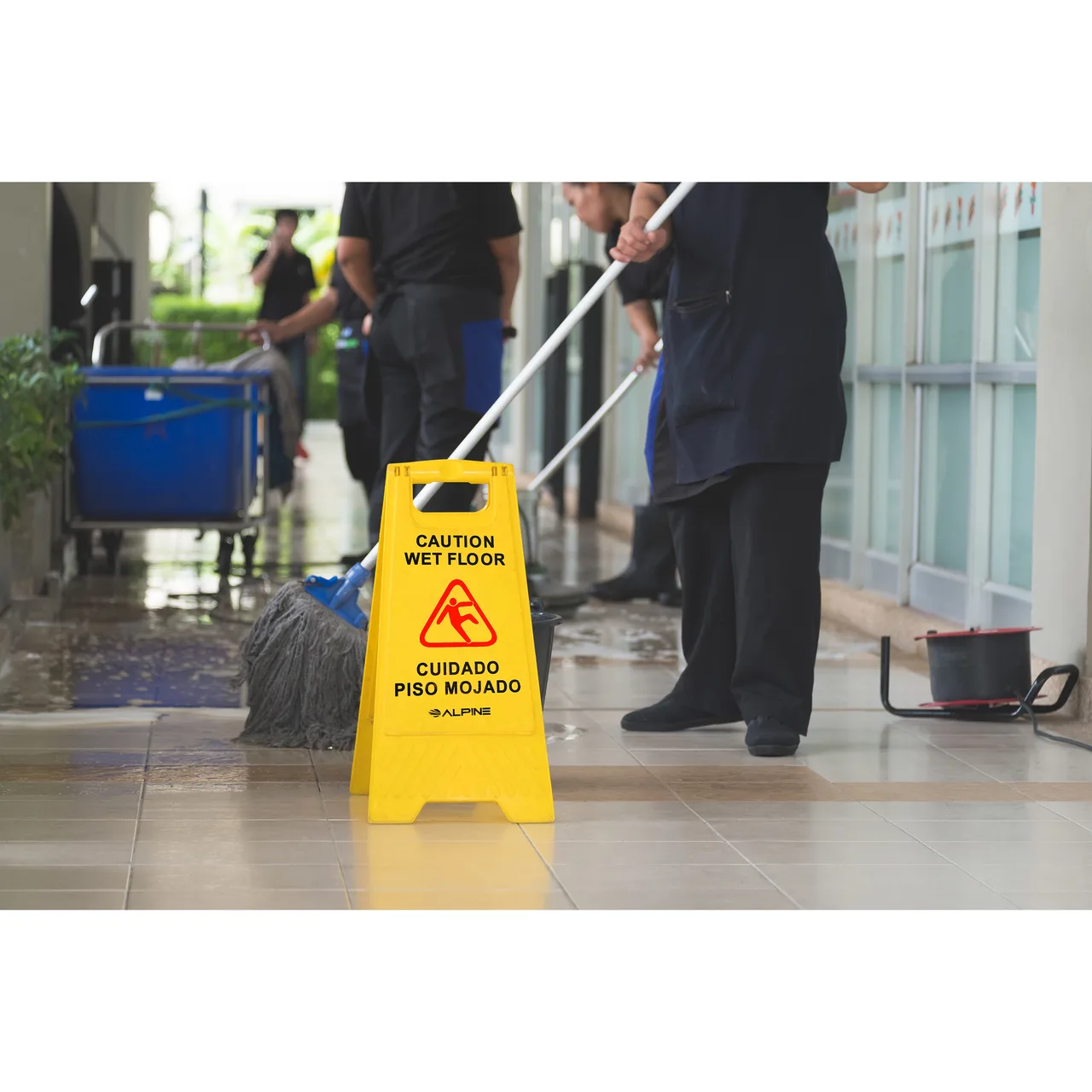 Alpine Industries ALP499-3 Alpine Industries Caution Wet Floor Sign, 24" H