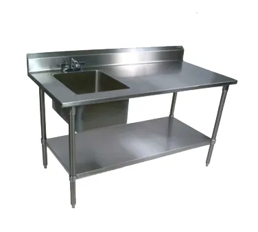 John Boos EPT8R5-3060GSK-L-X 60" Work Table with Prep Sink, Bowl On Left - Flyer