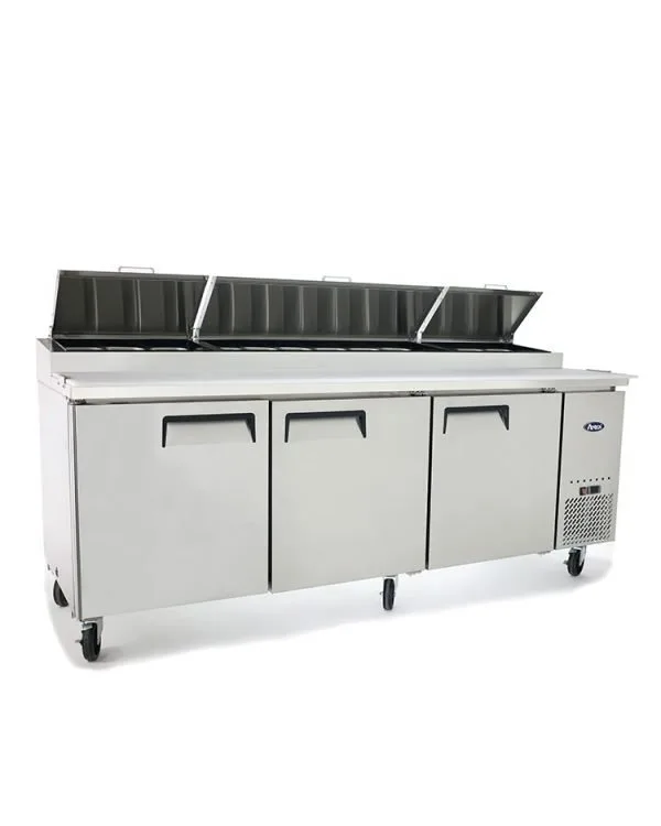 Atosa USA MPF8203GR 93" Three Section Refrigerated Pizza Prep Table, 28.4 cu. ft.