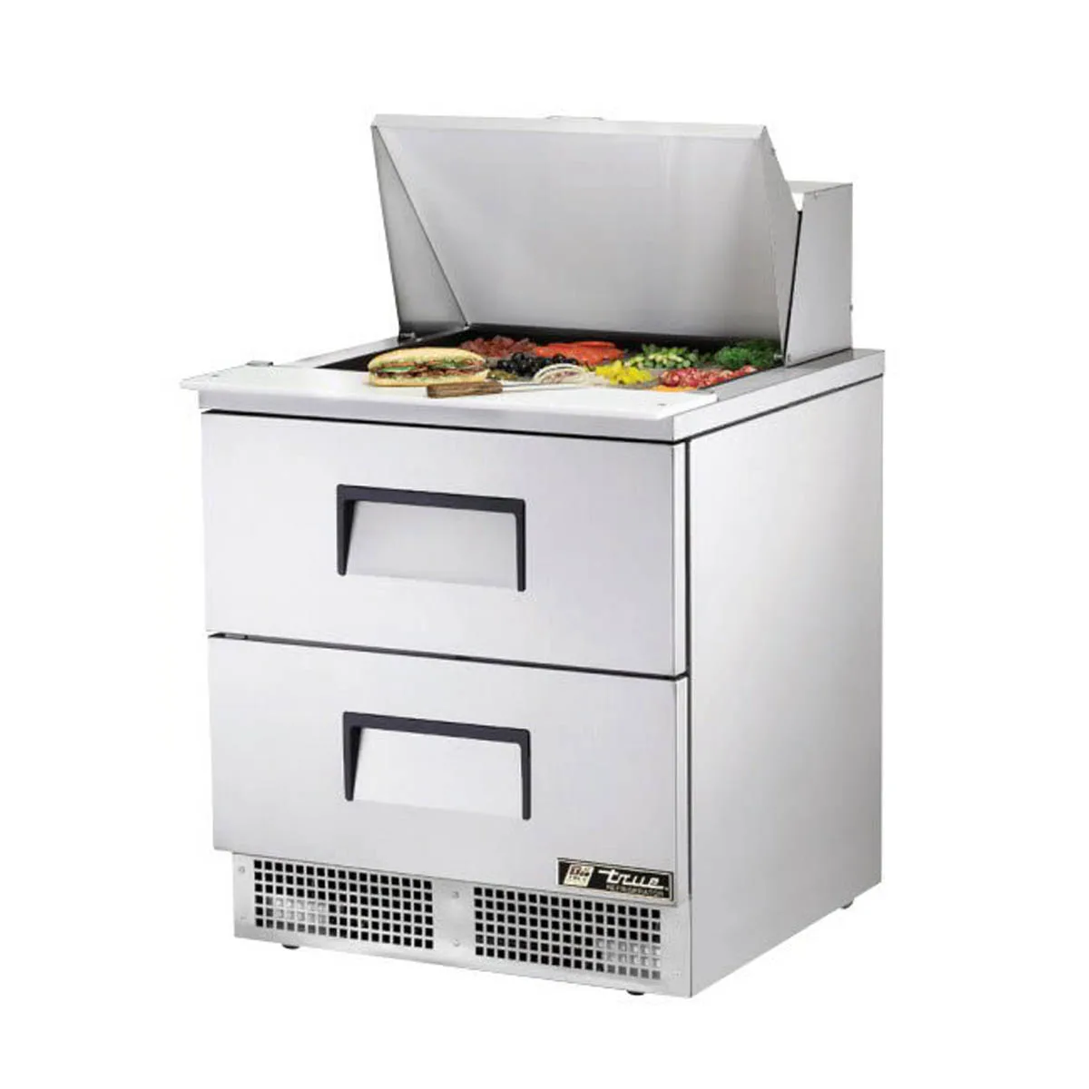 True TFP-32-12M-D-2-HC 32" Mega Top Sandwich/Salad Prep Table w/ 2 Drawers, 12 Pans