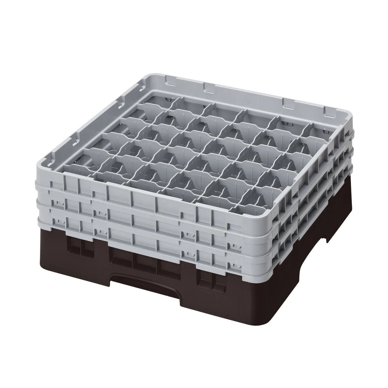 Cambro 36S638167 Camrack Glass Rack, Full Size, 19-3/4 x 19-3/4, 36 Compartments, Brown, HACCP Compliant