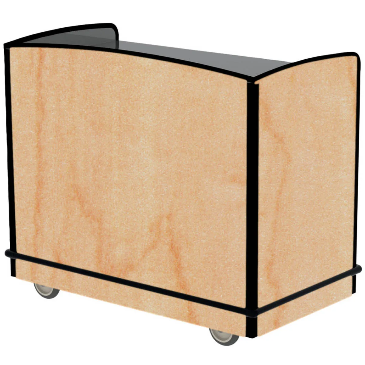 Lakeside 8704 Stainless Steel Full-Service Hydration Cart w/ Flat Top, 2 Interior Compartments