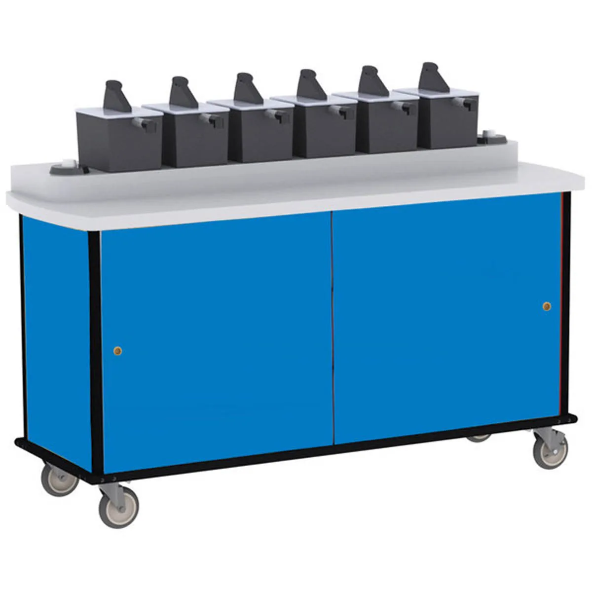 Lakeside 70430 Condi-Express Mobile Condiment Cart w/ 6 Pumps, 2 Cup Dispensers