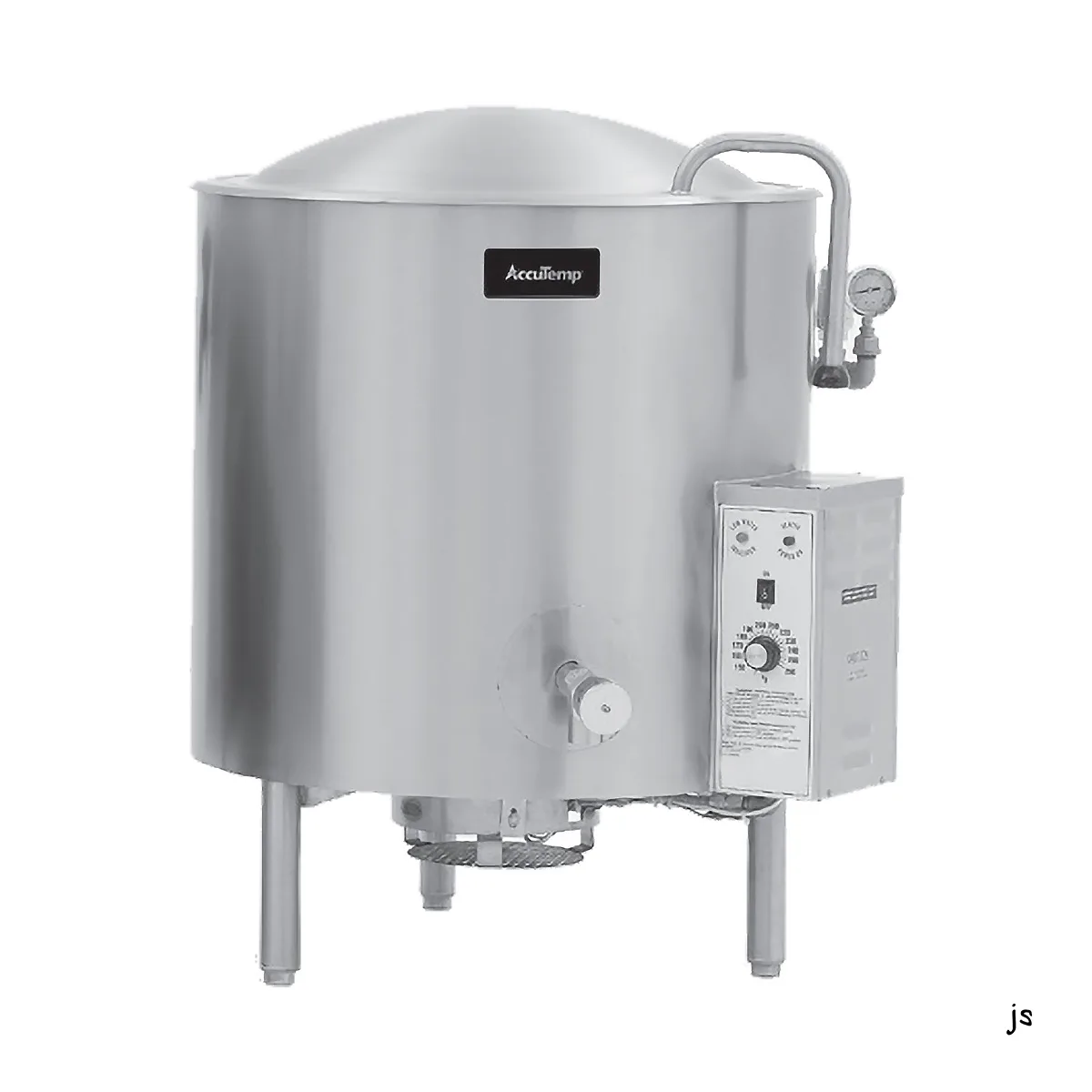 AccuTemp ALLGB-25F 25 Gallon Floor Stationary Full Steam Jacketed Gas Kettle, Quad-Leg, 79.900 BTU
