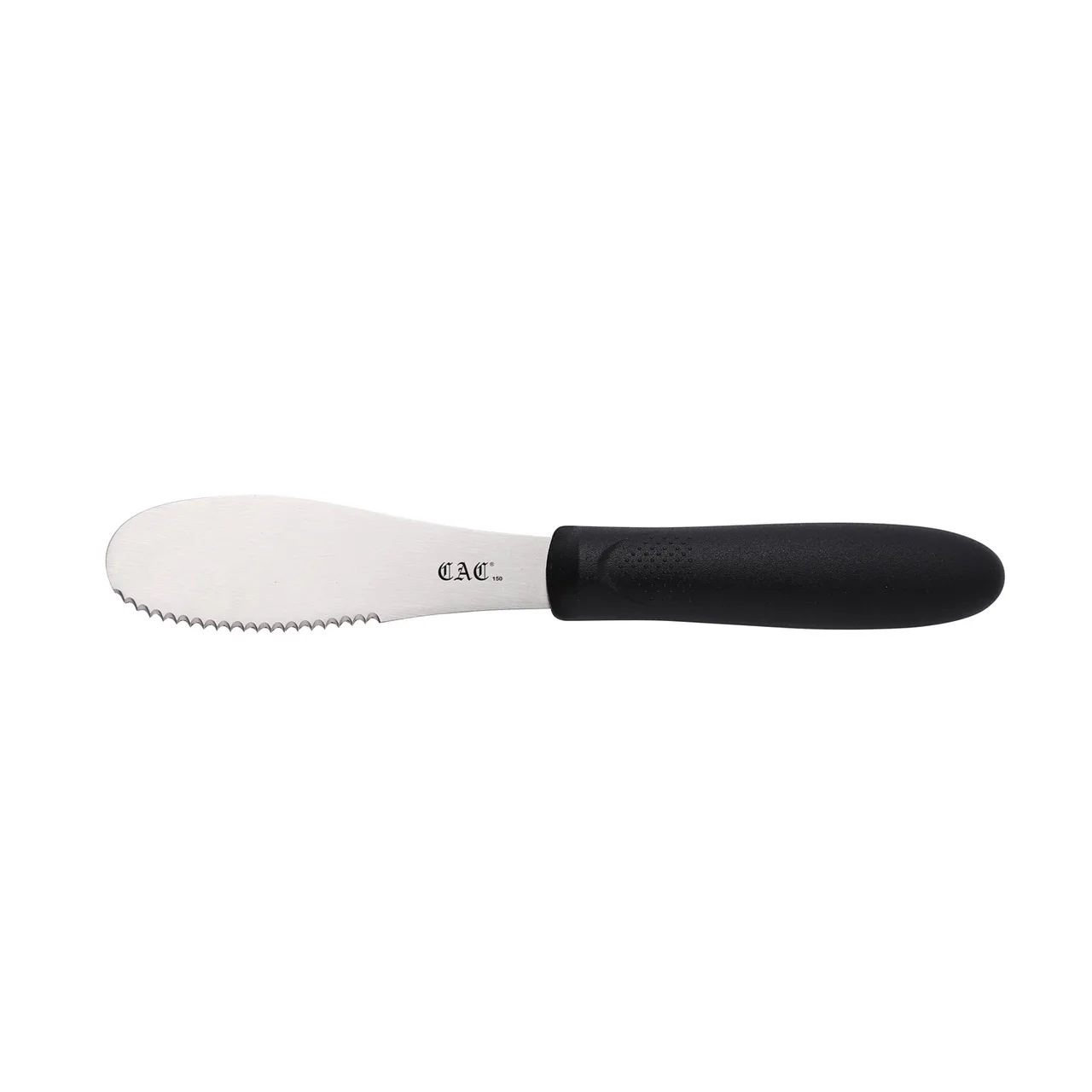 CAC China SPSP-4BK Spreader, 3-7/8", Stainless Steel, Serrated Plastic Handle, Black