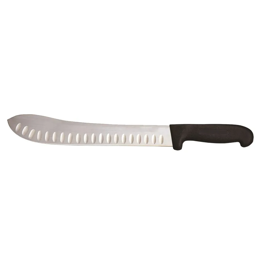 Omcan USA 12507 11" G-Edge Butcher Knife, Black Handle, 11" Blade – Kitchen Cutlery