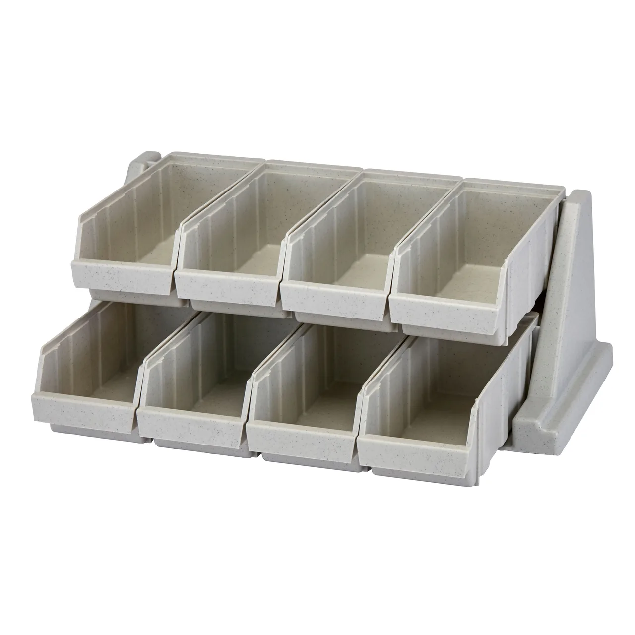Cambro 8RS8480 Organizer Rack, 8 Gray Poly Bins, Wall‑Mount, 25"L x 17"D x 9"H, 10 lb Bin Capacity