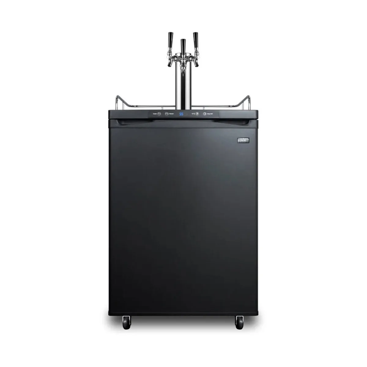 Summit SBC635MTRIPLE - 24" Black Keg Cooler, 5.6 Cu.ft., 3‑Tap Triple Draft, R600a, CARB Compliant