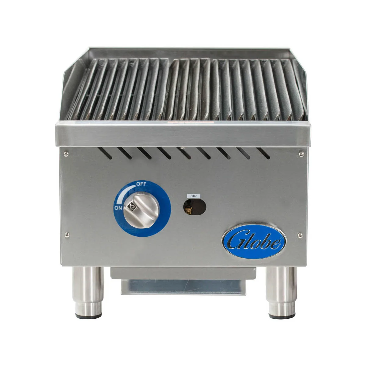 Globe GCB15G-RK 15" Countertop Gas Lava Rock Charbroiler w/ (1) Burner, 40.000 BTU