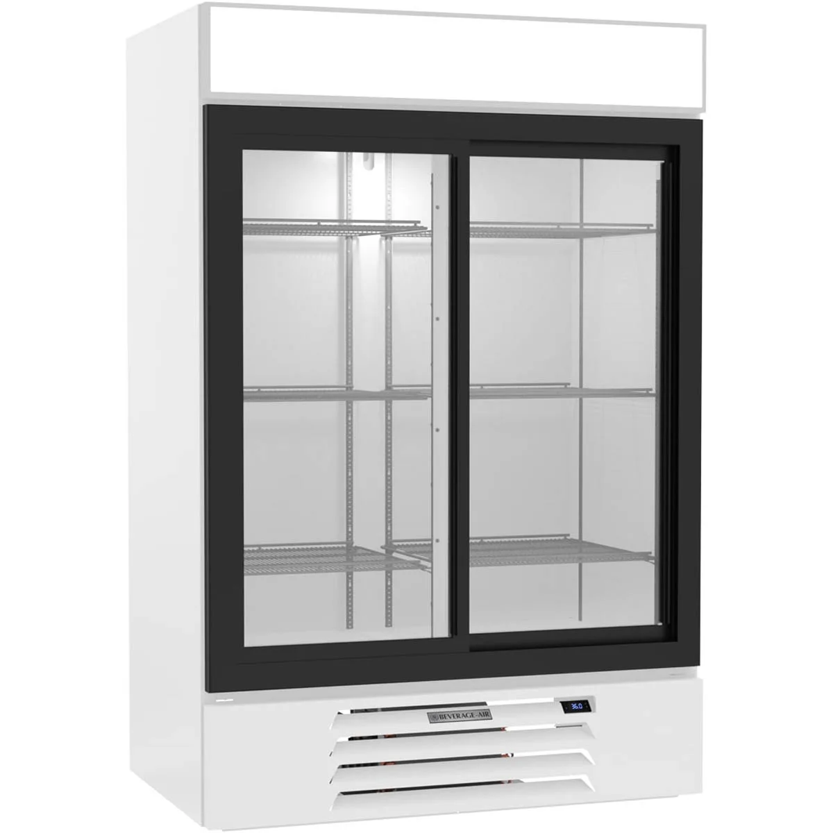 Beverage Air MMR45HC-1-W 52" Two Glass Door Merchandiser Refrigerator in White, 44 cu. ft.