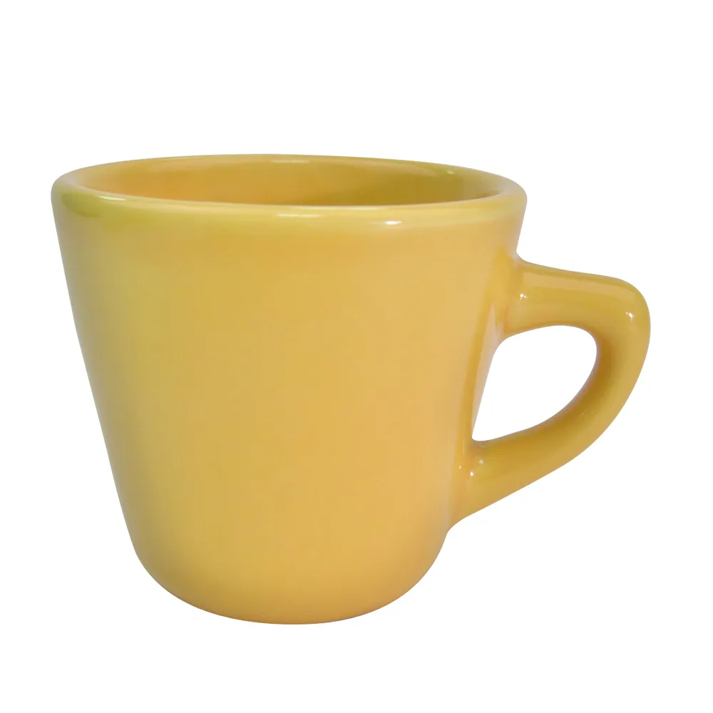 CAC China LV-1-Y - Yellow Stoneware Coffee Cup 7.5 oz (3¼" Dia x 3" H) Dishwasher Safe - 1 Dozen
