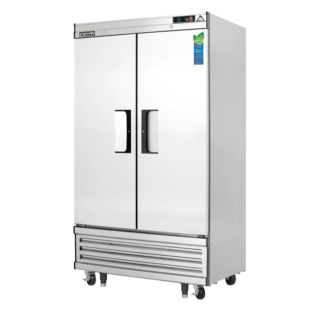 Everest EBNR2 39" 2-Section Reach-In Refrigerator w/ 2 Solid Full Door, Bottom Mount, Stainless Steel, 33 cu. ft.