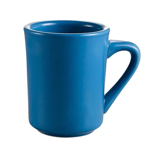CAC China TM-8-LBU - Tierra 8 oz Round Ceramic Mug Blue 3"½ Dia x 4" H Dishwasher Safe - 1 Dozen