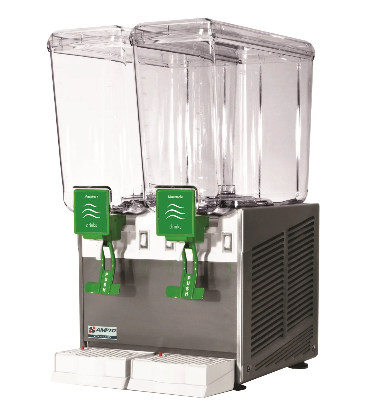 AMPTO C1256 Countertop Beverage Dispenser with Double Bowls / Spray Type - 3.0 Gal (each)