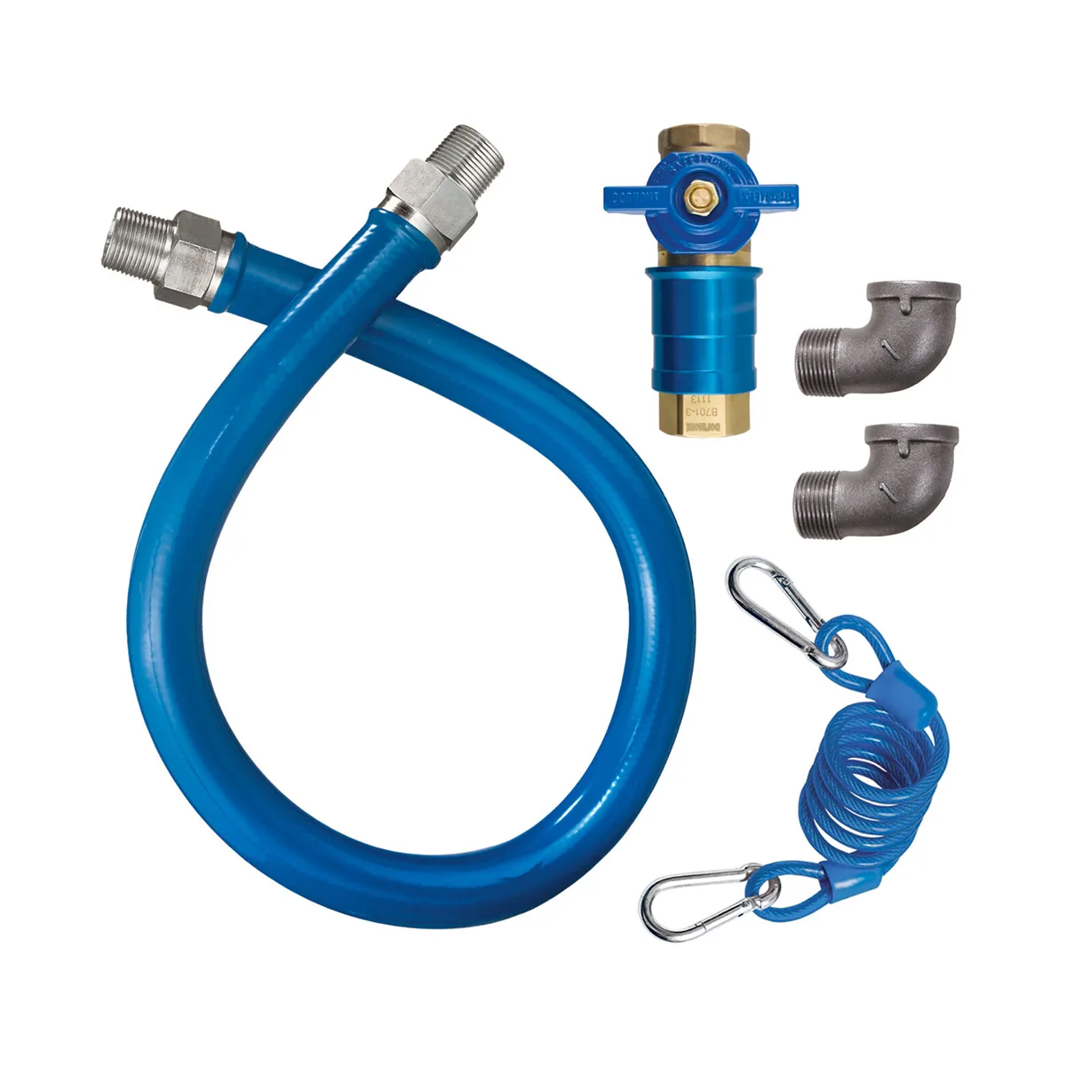 Dormont 1675KITCF36 Deluxe Safety Quik 36" Gas Connector Kit, Two Elbows, Restraining Cable, 3/4" Dia
