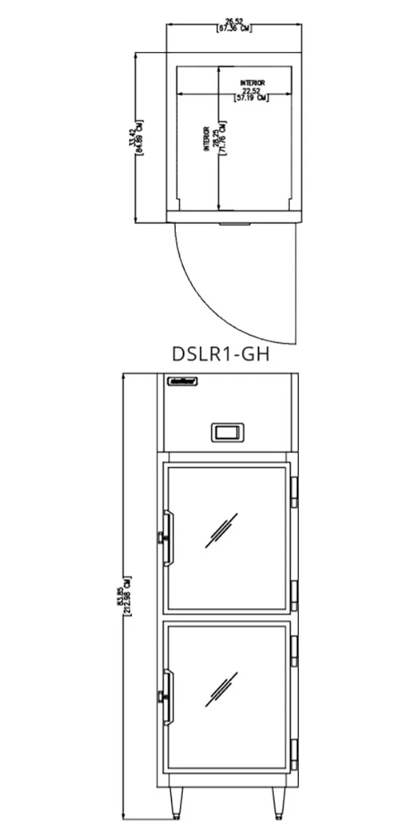 Delfield DSLR1-GH Two Half Glass Door Reach-In Refrigerator, Top Mounted, 21 cu. ft.