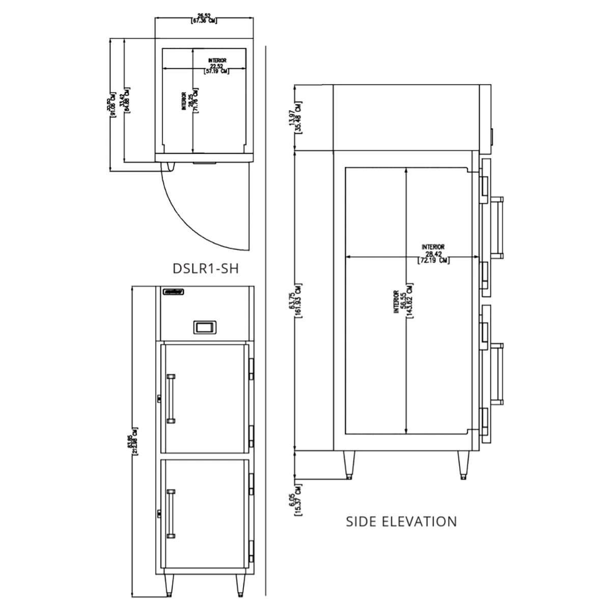 Delfield DSLR1-SH Two Half Solid Door Reach-In Refrigerator, Top Mounted, 21 cu. ft.