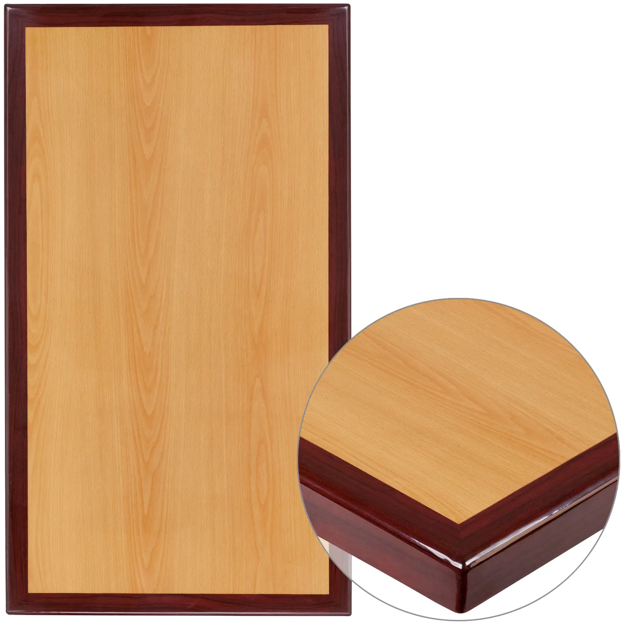 Flash Furniture TP-2TONE-2430-GG Rectangular Table Top, 30"W x 24"D, High Gloss Resin Cherry Finish