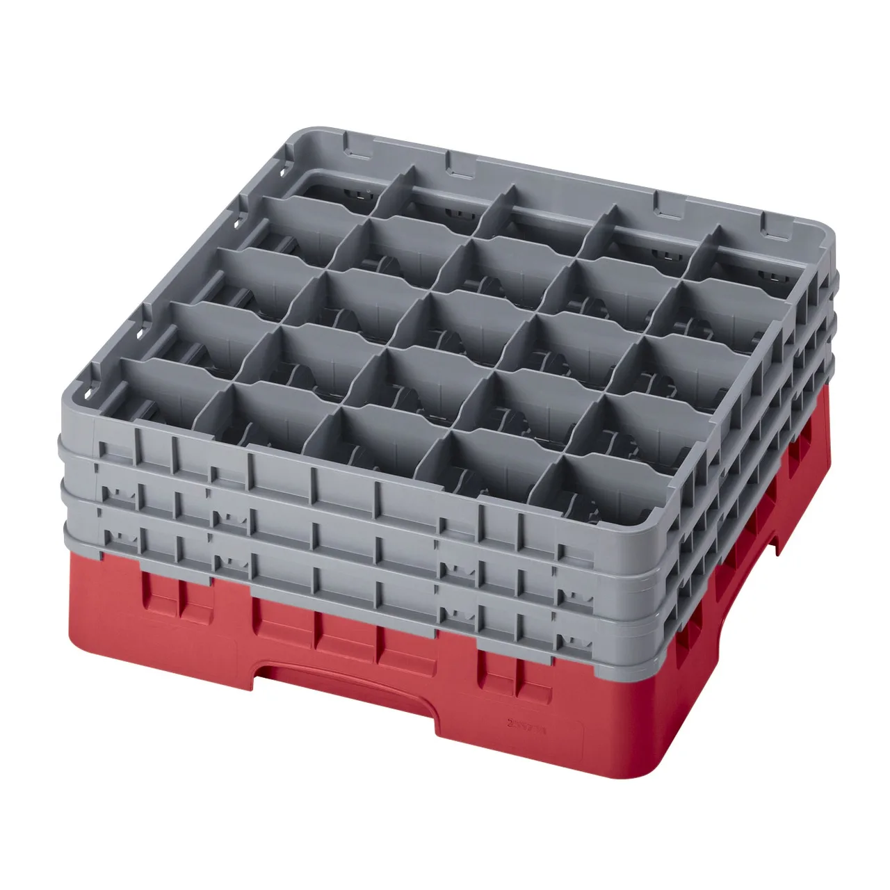Cambro 25S738163 Camrack Glass Rack, Red, Full Size, 19-3/4 x 19-3/4, 25 Compartments
