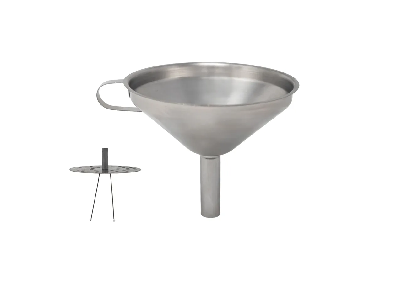Omcan USA 80415 Funnel – 5" Wide Mouth, Removable Stainless Steel Strainer, 3‑5" Top Diameter