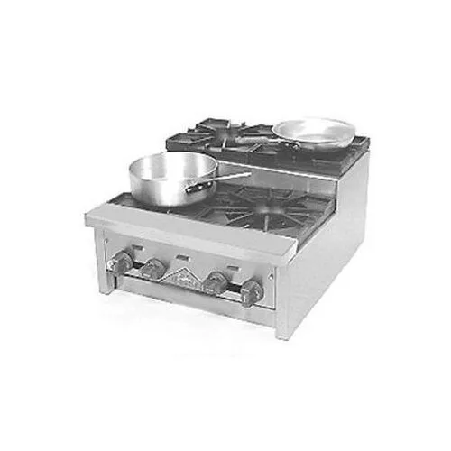 Comstock-Castle FSU3218 48" Gas Restaurant Range, (8) Open Burners w/ (4) Step-Up, (2) Space Saver Ovens, 242.000 BTU