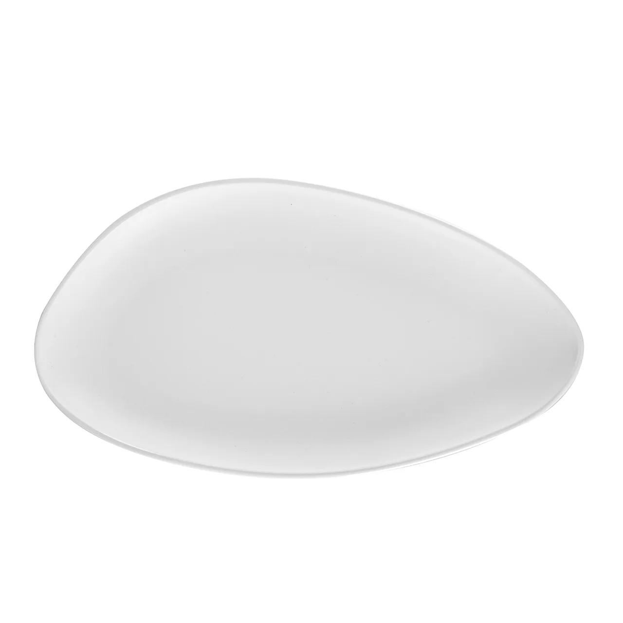 CAC China XSTN-351-W Triangular Platter, 15-3/8" W x 8-1/2" D x 1-1/4" H, White China, Rim - Dozen