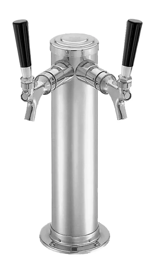 Perlick 4016-3 Draft Beer Dispensing Tower, Polished Chrome Finish, 2 Faucet