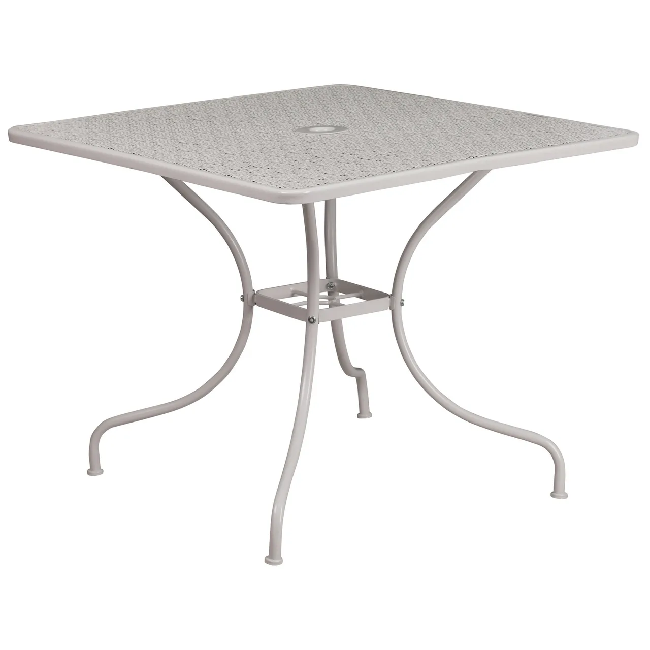 Flash Furniture CO-6-SIL-GG 35.5x35.5 Square Patio Table, Steel, Light Gray Powder Coat Finish