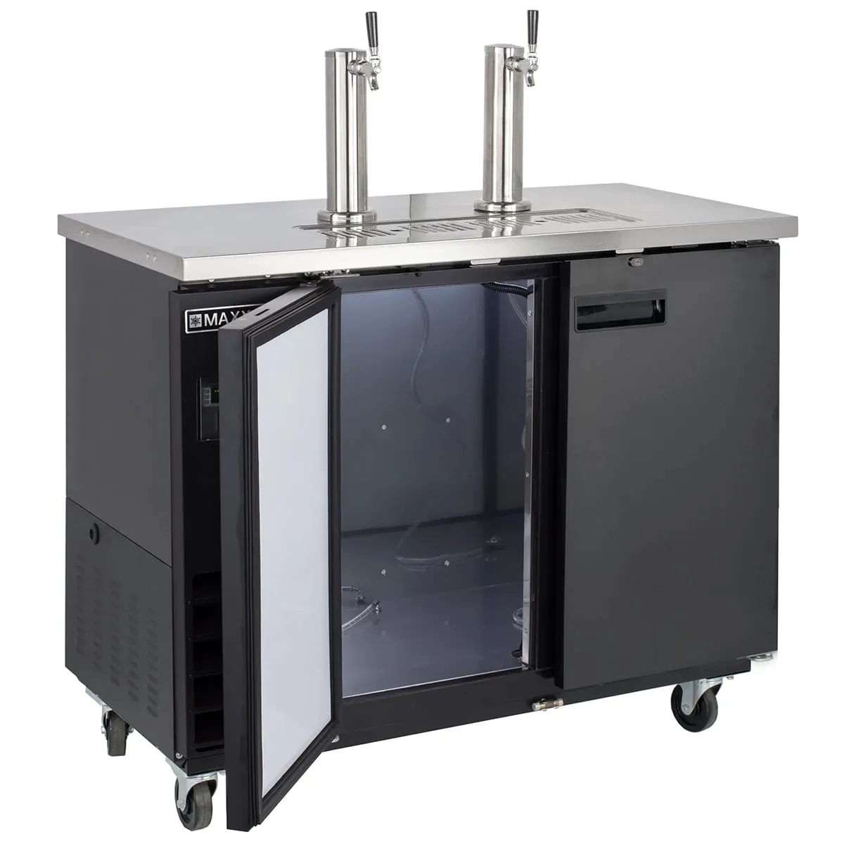 Maxx Cold MXBD48-2BHC 47" Draft Beer Cooler w/ 2 Kegs, 10.5 cu. ft., 2 Single-Tap Towers