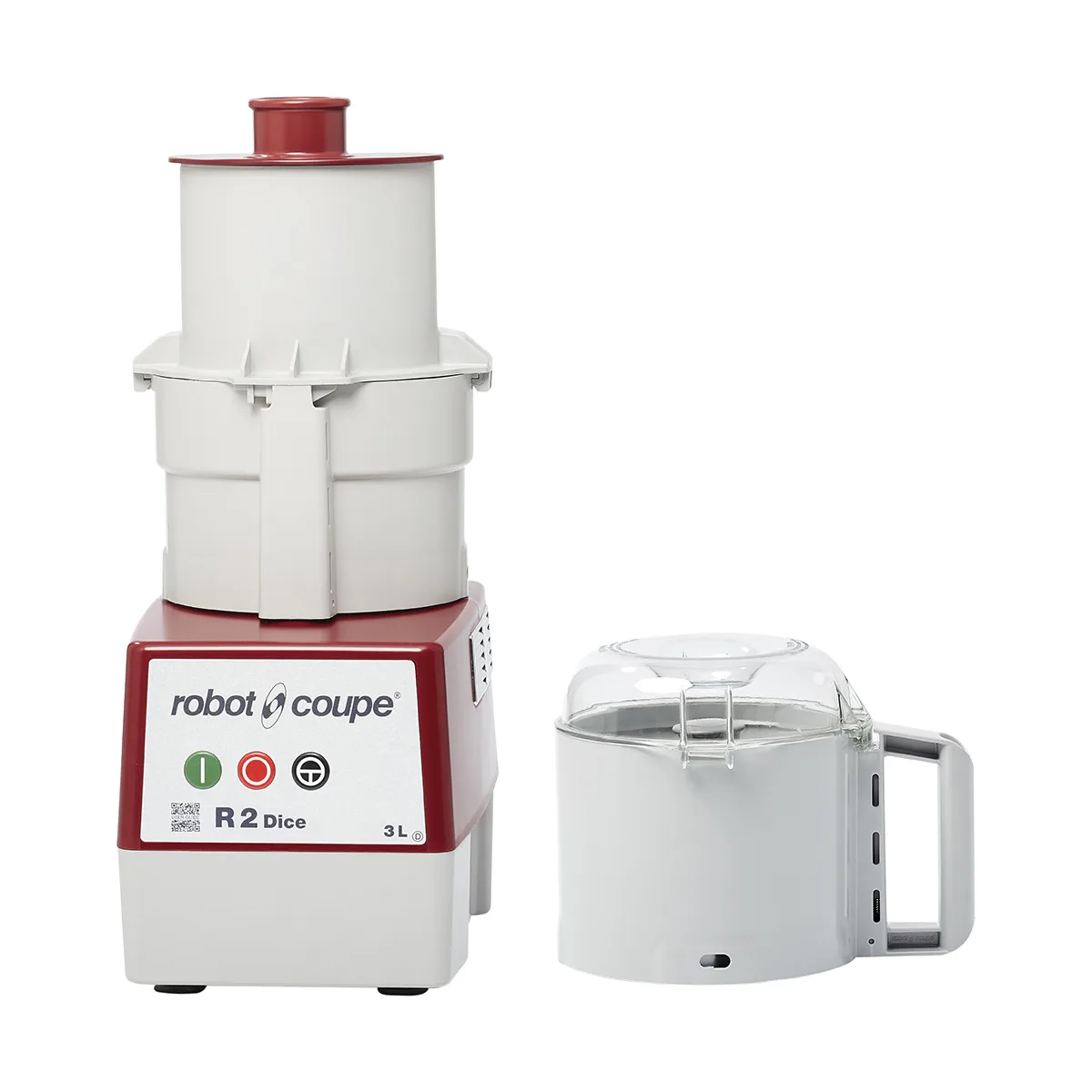 Robot Coupe R2DICE Continuous Feed Food Processor, 3 L Gray Polycarbonate Bowl, 2 hp, 1725 RPM