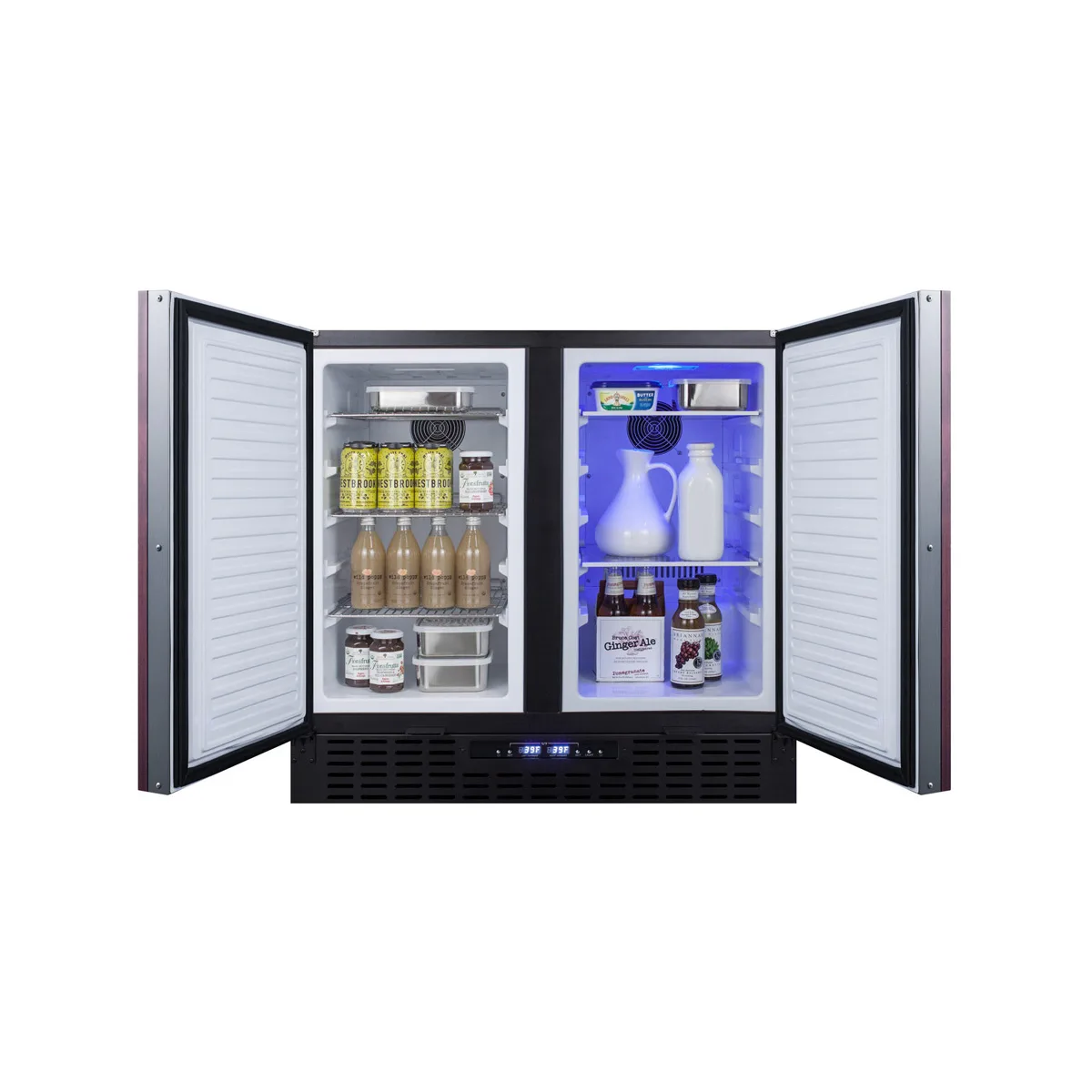 Summit FFRF36IF 36" Built-in or Freestanding Refrigerator Freezer in Black, Panel Ready Doors, 5.8 cu. ft.