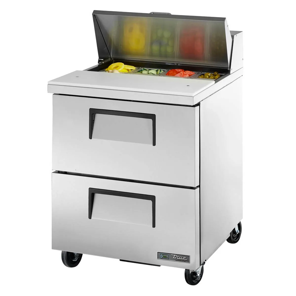True TSSU-27-08D-2-HC 27" One Section Sandwich / Salad Prep Table w/ 2 Drawers, 8 Pans