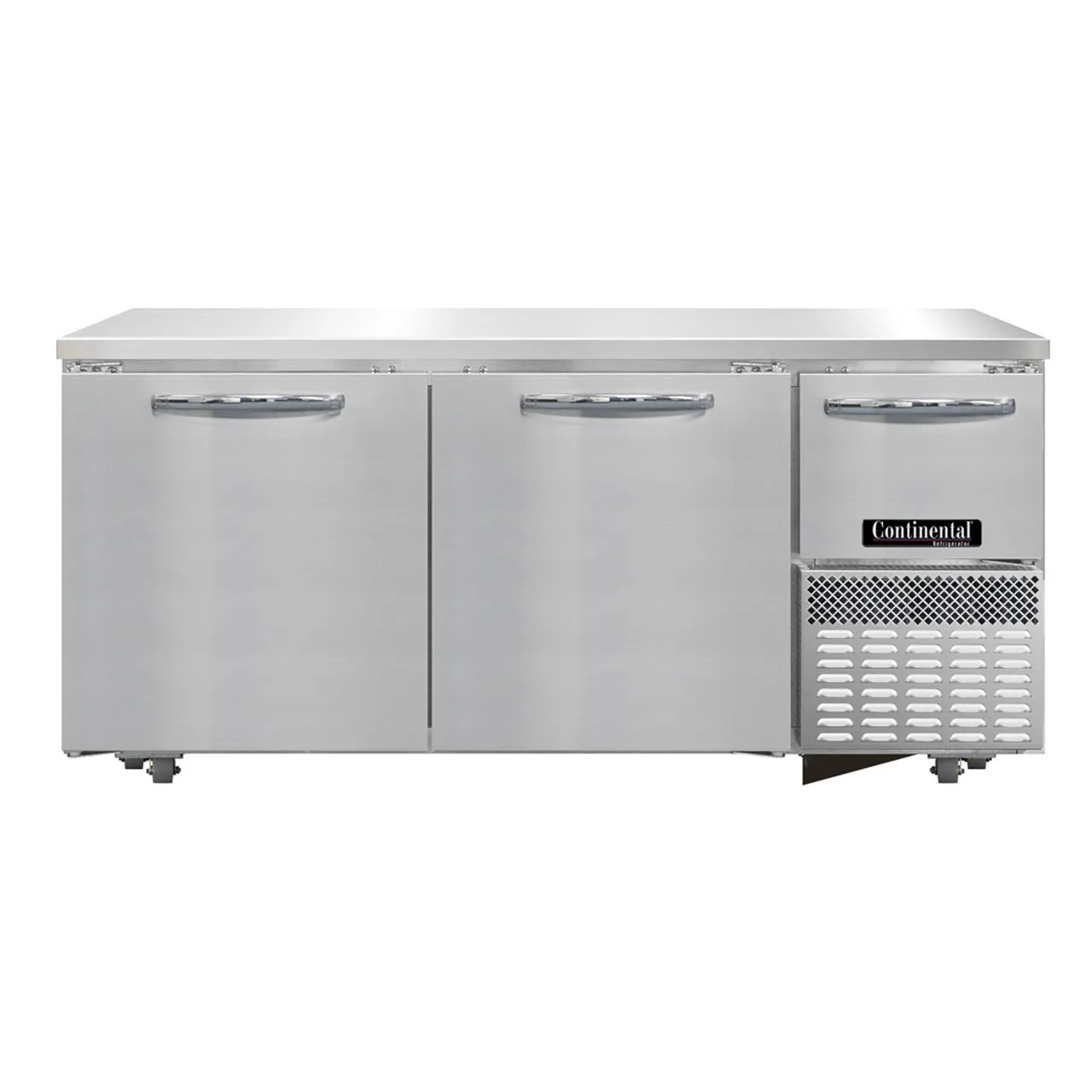 Continental FA68SN-U 68" 3-Door Undercounter Freezer, Stainless Steel, Front Breathing, 17.6 cu. ft.