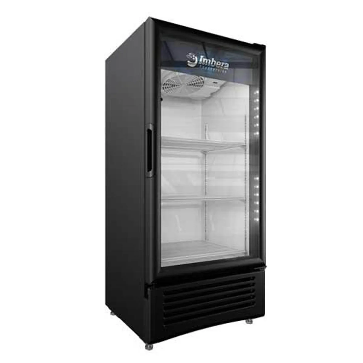 Omcan USA 41216 24" 1-Section Merchandiser Refrigerator w/ Glass Door, in Black, 8.9 cu. ft.