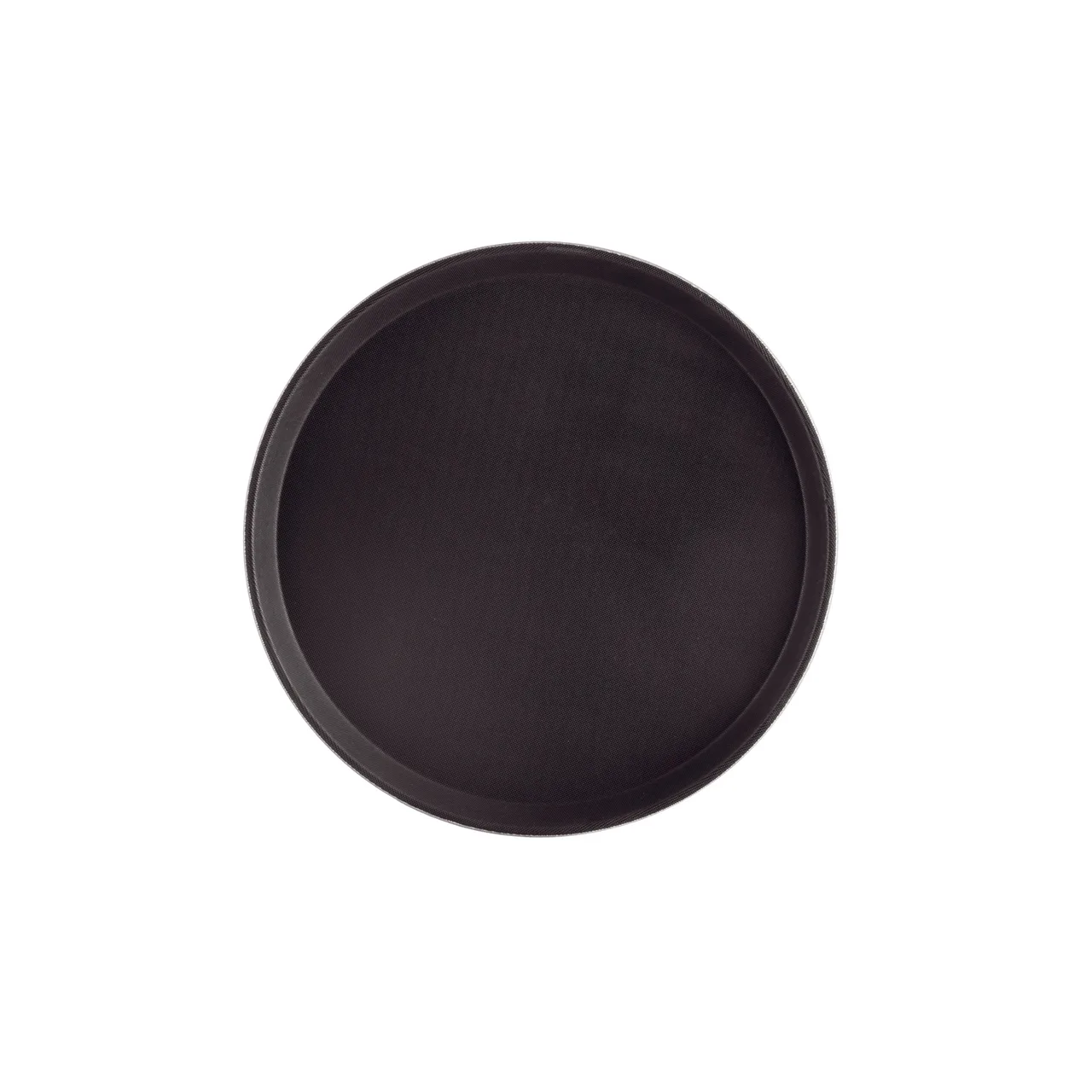 CAC China FGTR-14BK Non-Slip Serving Tray, 14" Round, Fiberglass, Black, Stain & Odor Resistant