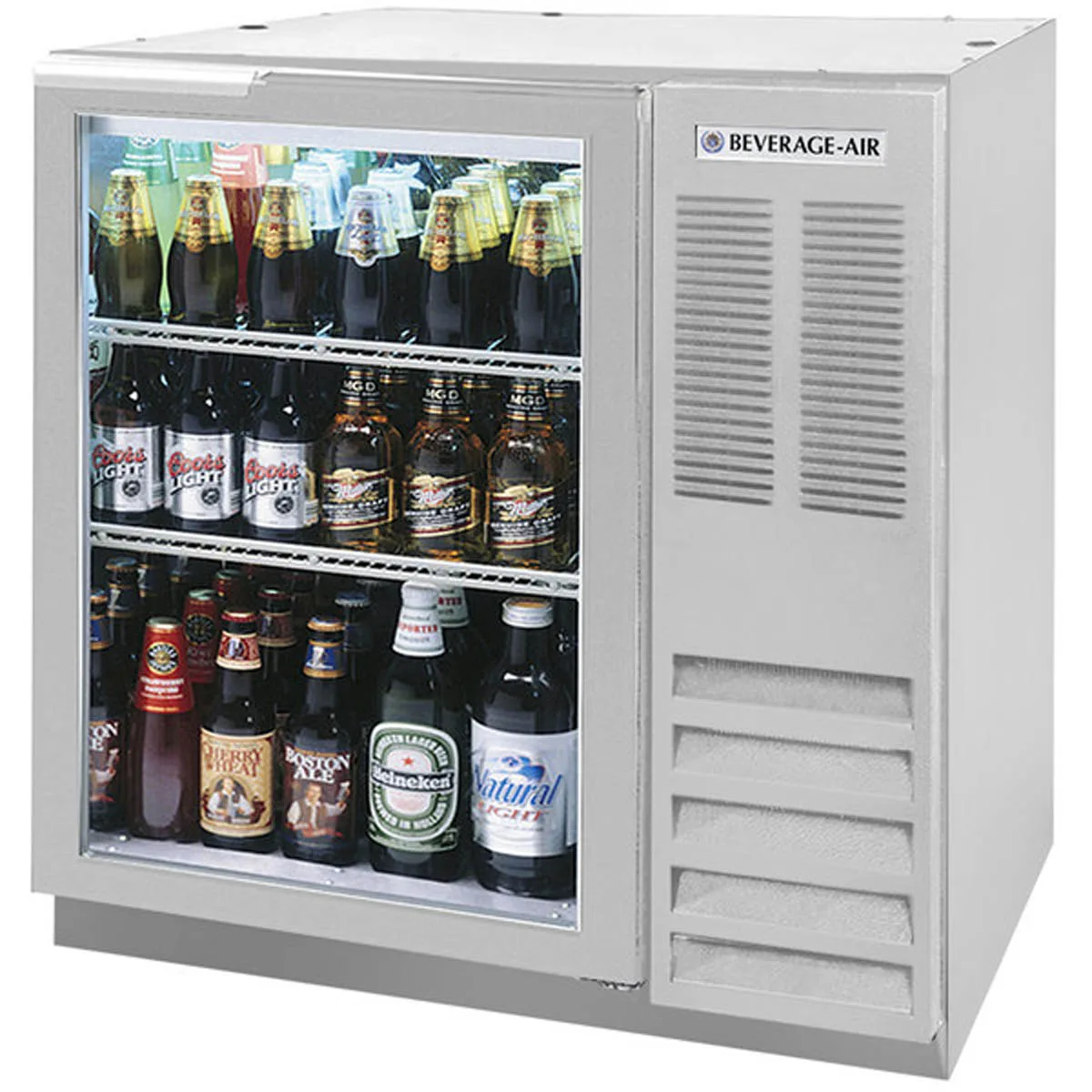 Beverage Air BB36HC-1-FG-S 36" 1 Section Black Back Bar Cooler with Glass Door