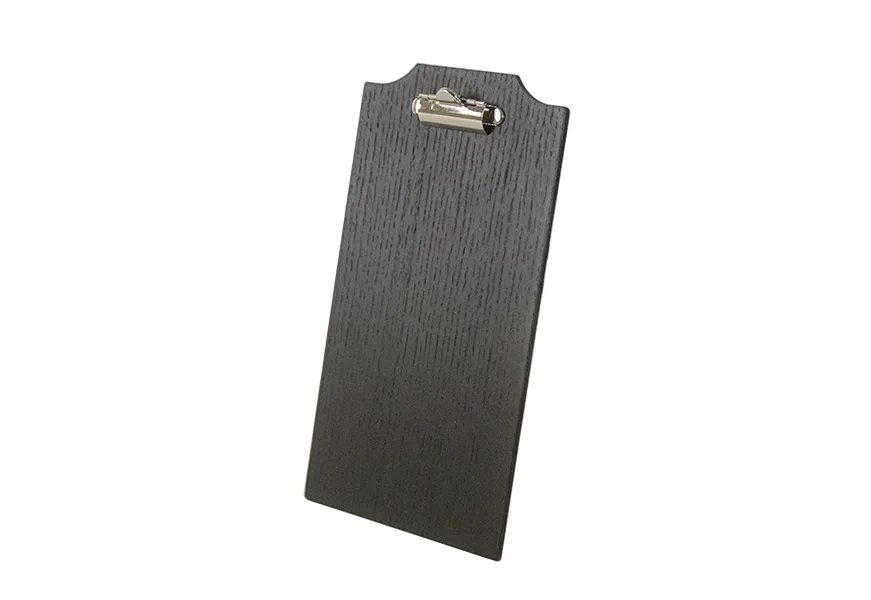 Select Concept BQ246B A5 Menu Board, 6.250"W x 10.980"D x 0.790"H, Black, Oak