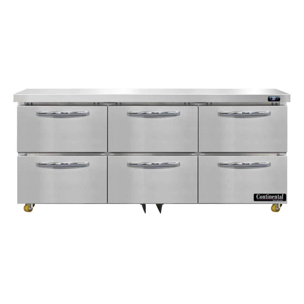Continental Refrigerator D72N-U-D 72" 6 Drawers Undercounter Refrigerator, 21 cu. ft.