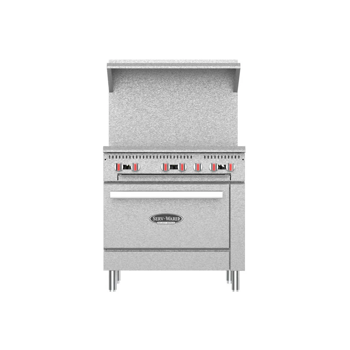 Serv-Ware SS-SGR-6B 36" Natural Gas Restaurant Range w/ (6) Open Burners, (1) Oven, 185.000 BTU
