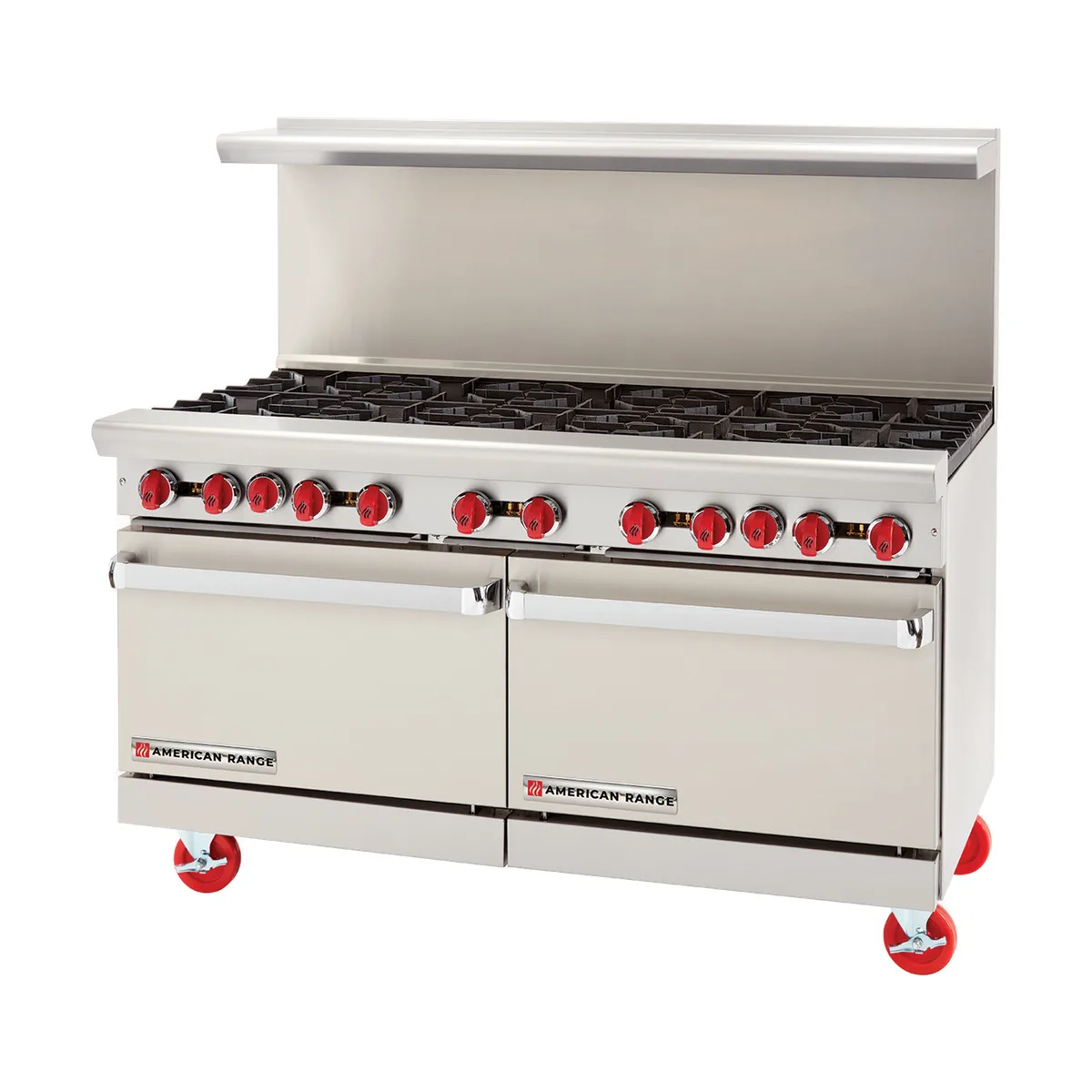 American Range AR-10-126L-SBR 60" Gas Restaurant Range w/ (10) Open Burners, (1) Standard Oven, (1) Cabinet Base, 355.000 BTU