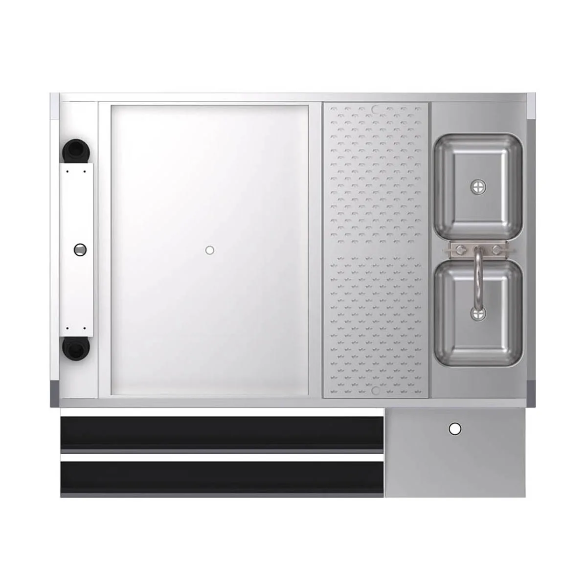 Krowne KRPT-54ALP-10 54" Pass-Thru Combo Underbar Ice Bin/Cocktail Station w/ 10 Circuit - Left