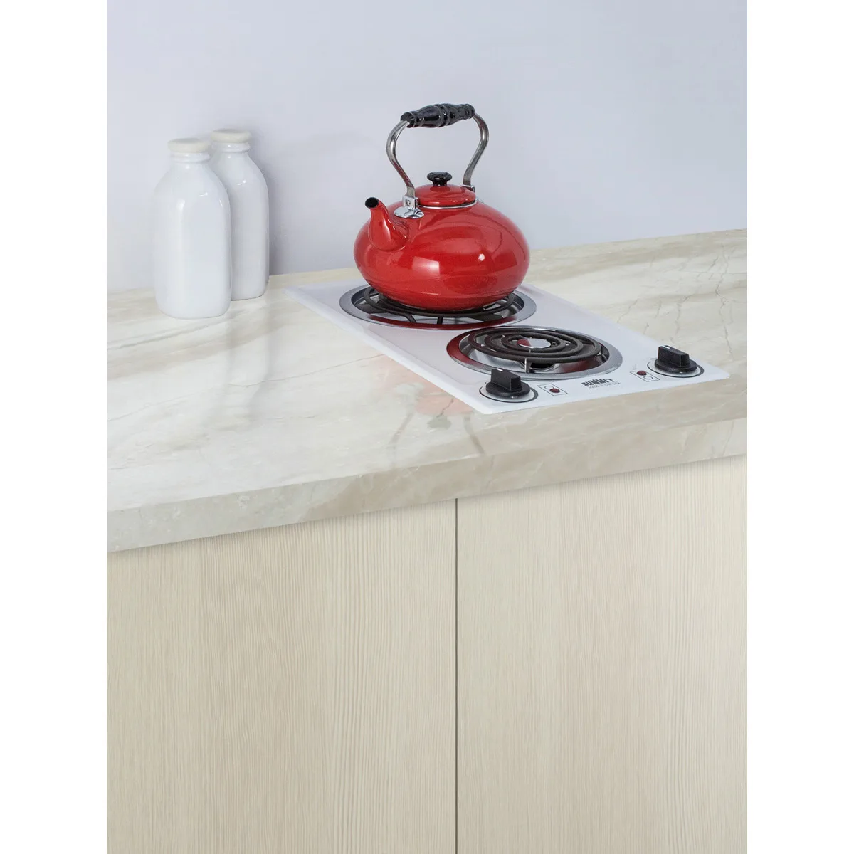 Summit CCE211WH 12" Electric Radiant Cooktop w/ (2) Spiral Burners, Manual Controls, White Porcelain, 1.5 kW, 115v
