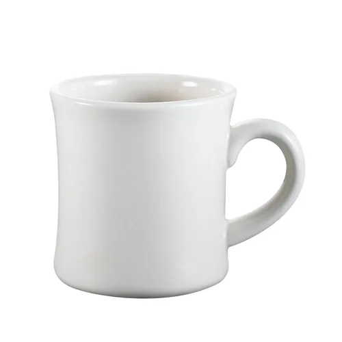 CAC China HAR-75-3 Hartford Mug, 7.5 Oz (3¼" Dia x 3⅞" H), White Ceramic, Dishwasher Safe - 1 Dozen